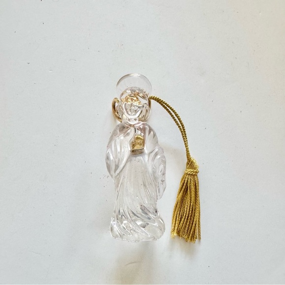 Gorham Crystal Antique Gold Angel Christmas Ornament With Box - Picture 4 of 6